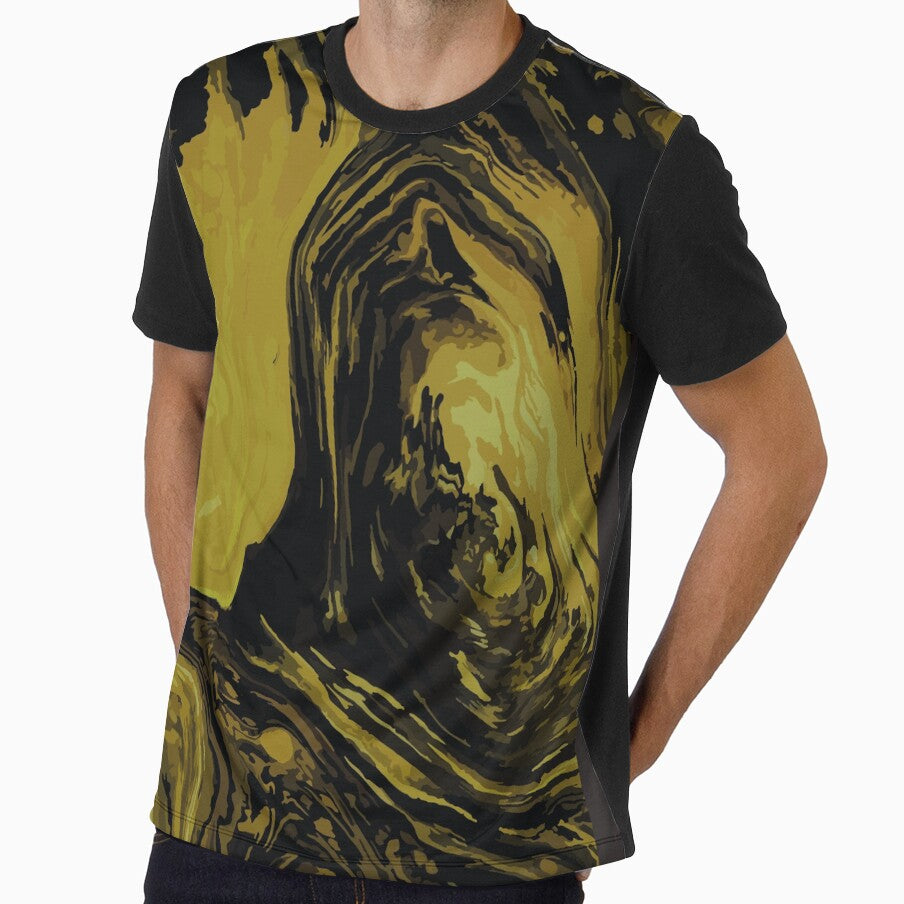 yellow and black marble abstract painting by OnlyArt