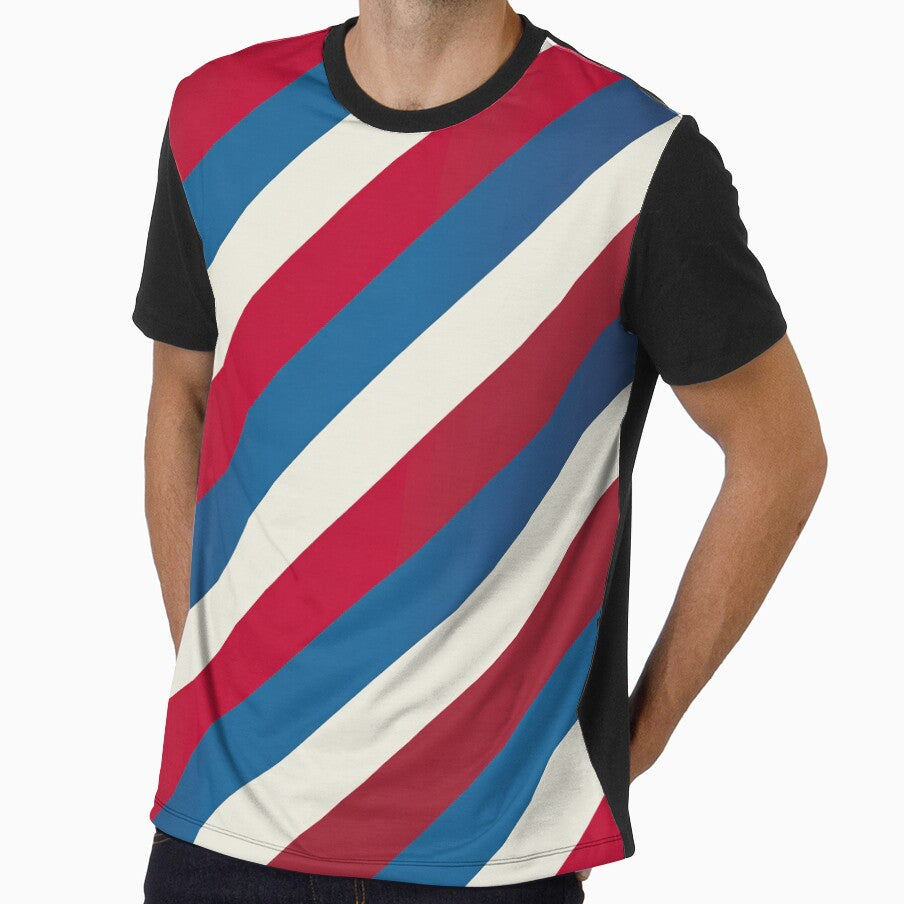 Modern Diagonal Red White Blue Pattern by OldGloryForge
