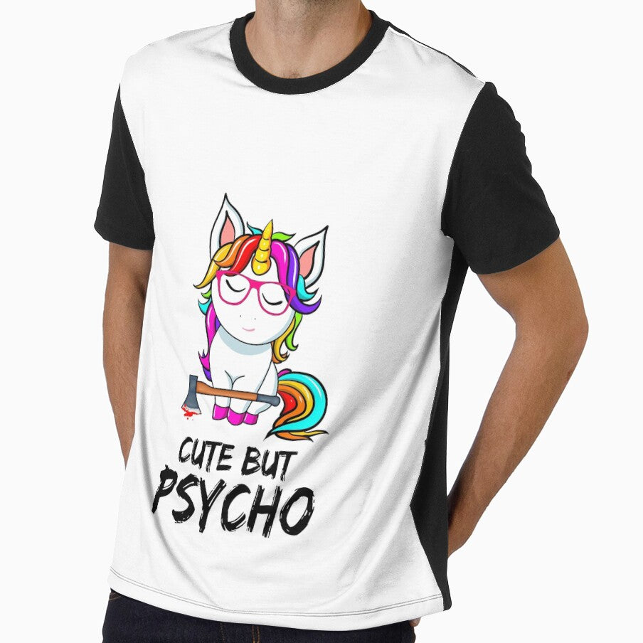 Cute but psycho - funny quotes, funny unicorn by Delandor