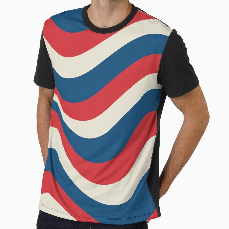 Modern Patriotic Wave Stripe Pattern Americana by OldGloryForge