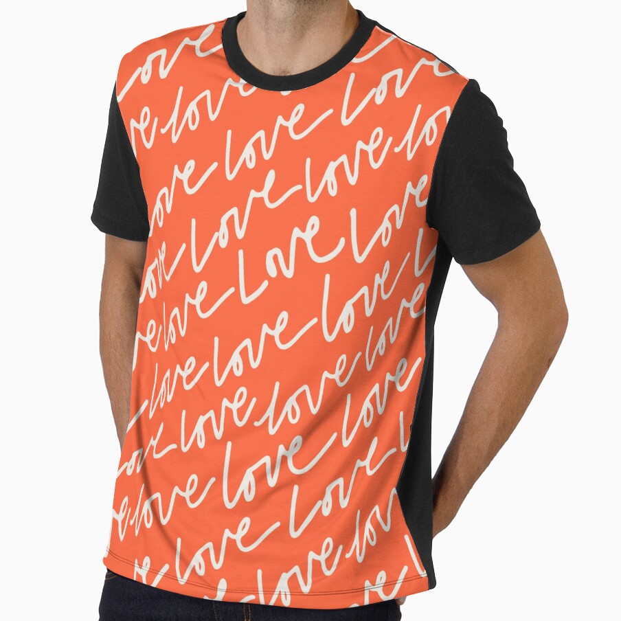 Love Valentine's Day Typography Words in Bright Red by Erin Kendal