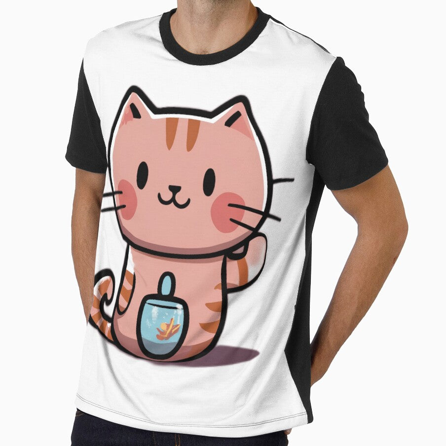 Cute Pink Cat by SabyDigitalArt