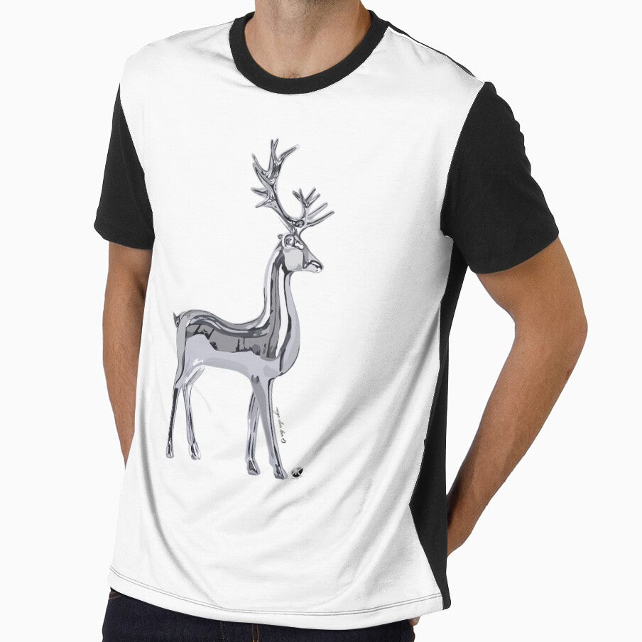 Magic silver deer illustration with with inscription by Alexandra Kueny