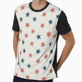 Patriotic Star Pattern Seamless Red White Blue Minimal Design by OldGloryForge