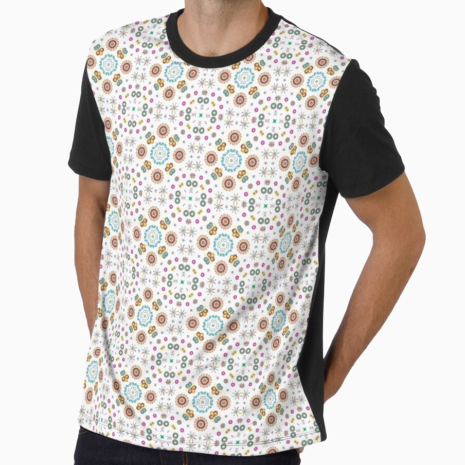 lovely things rainbow colorful floral seamless repeat pattern by Abrahamjrnd