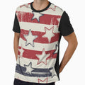 Grunge Patriotic Star Stripe Pattern Seamless Distressed Red White Blue Design by OldGloryForge