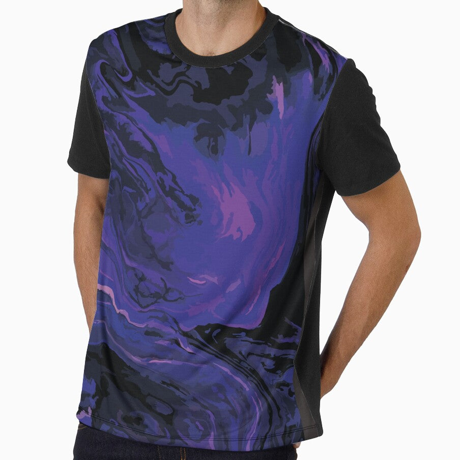 purple and black marble abstract painting by OnlyArt