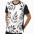 black white watercolor leaves by haroulita