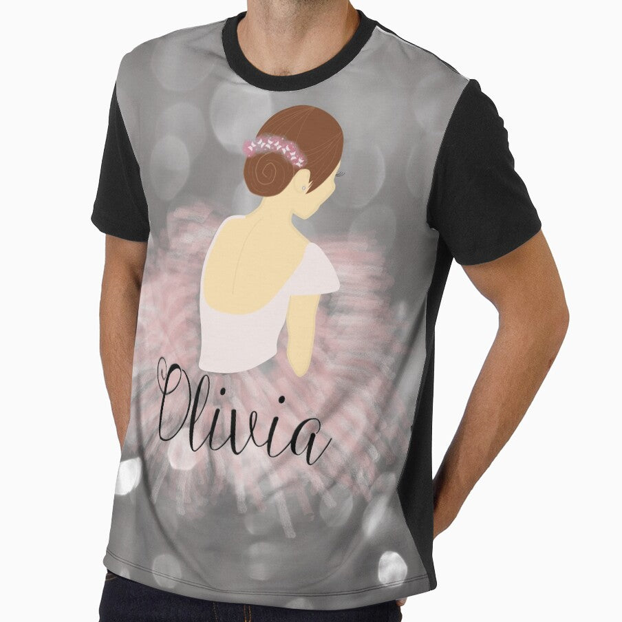 Brunette  Ballerina Dancer Personalized Name OLIVIA by umeimages
