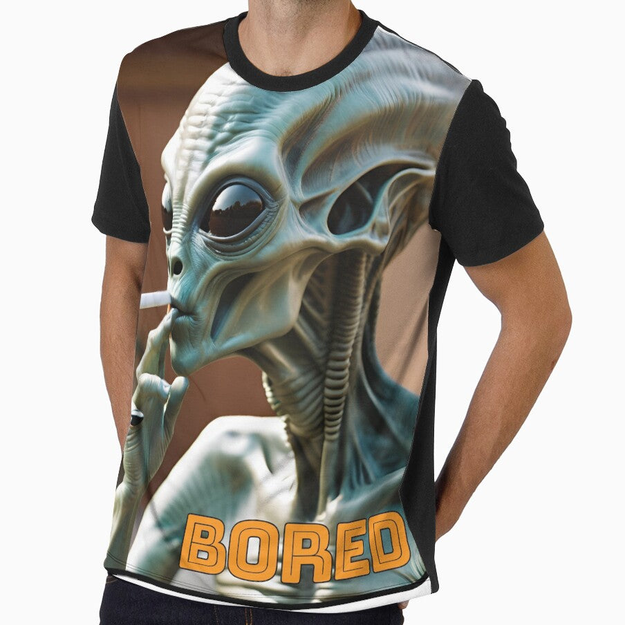 Bored alien funny vintage picture by Willshire