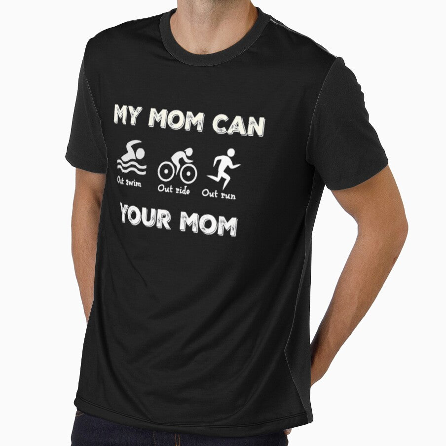 Triathlon Gifts My Mom Can Out Swim Out Ride Out Run Your Mom by RozWatts