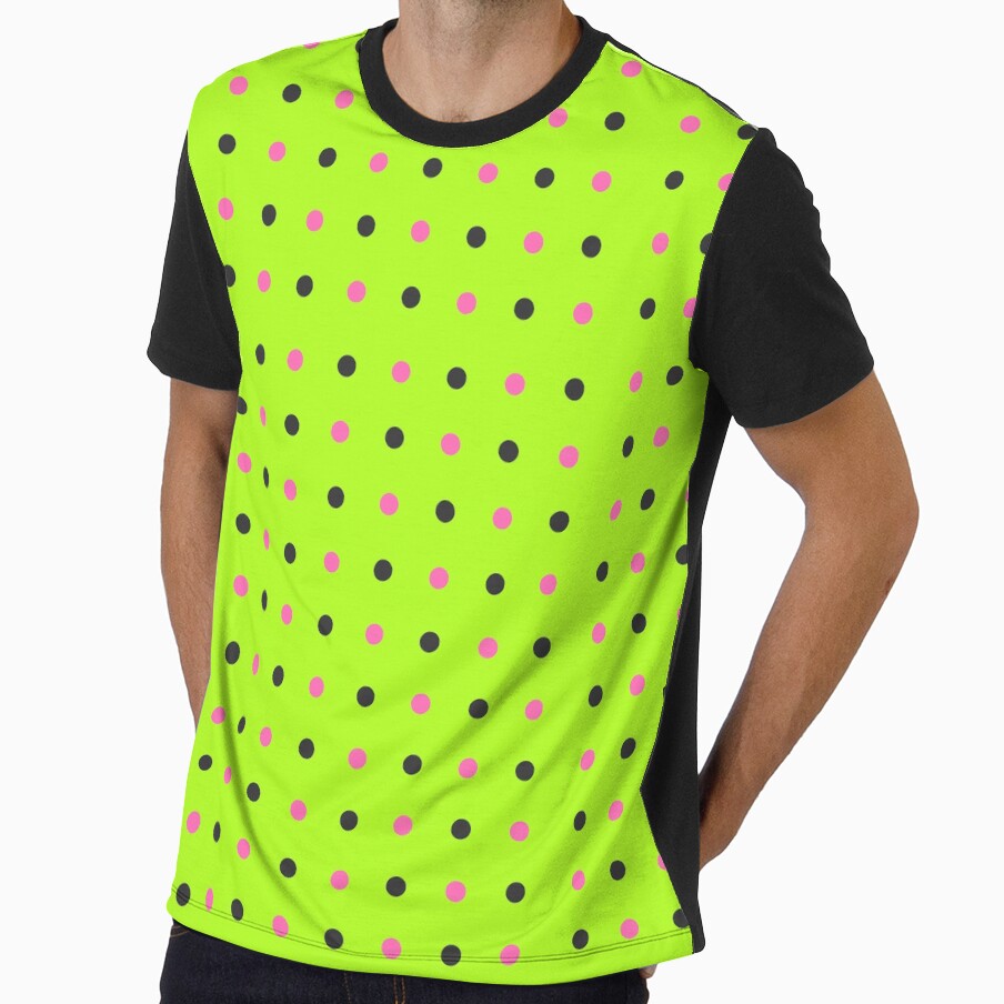 Retro Neon Grid with Pink and Black Dots by BriSher
