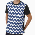 Navy Brushstroke Chevron Pattern by Cool Fun  Awesome Time