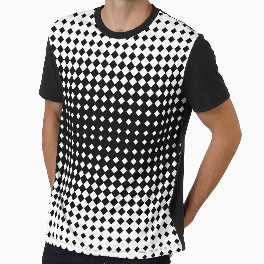 Optical Diamond Halftone Gradient Black and White by DigitalArtx-com