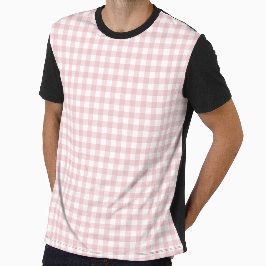 Soft Pink and White Gingham Checkered Grid Pattern by BriSher