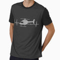 Helicopter Heartbeat Funny EKG Pilots And Aviation Gift Men by JeanHillz