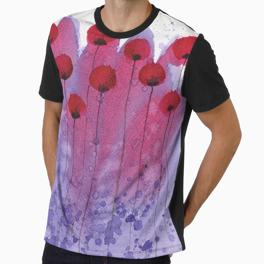 Heart Throb - Pink and Purple Ombre Watercolor Flowers by PopwheelArt