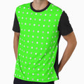 Minimalist Gray Dots on Vibrant Green Grid Background by BriSher