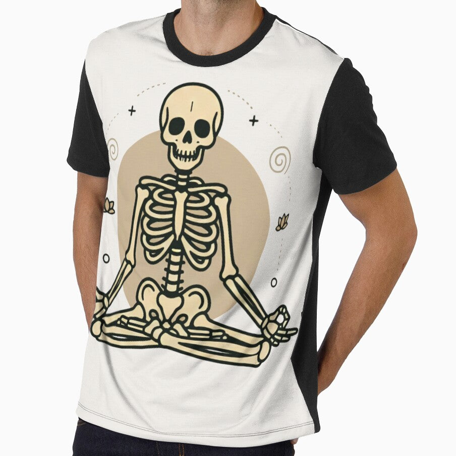 MEDITATING | Minimalist Skeleton Streetwear Art by DEADLINE.