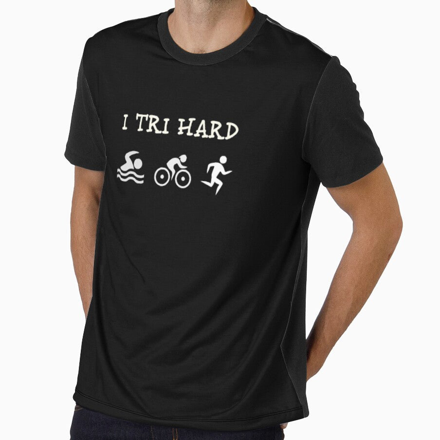 Triathlon Design I Tri Hard Triathlete Gifts by RozWatts