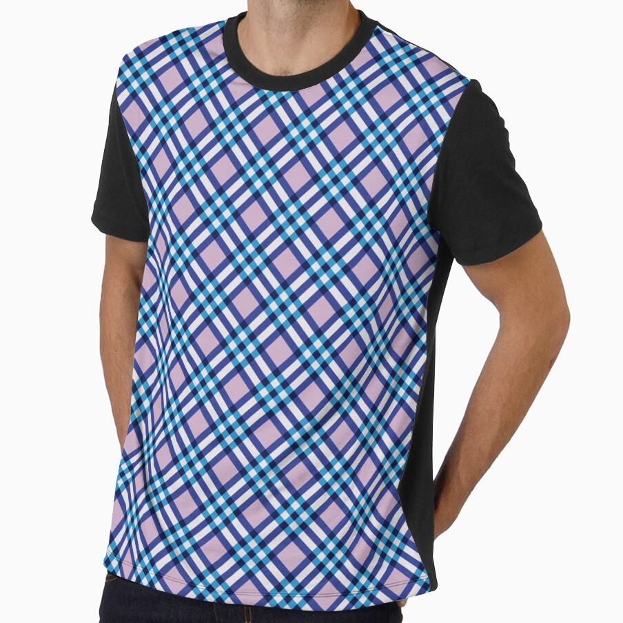 Trendy - Blue - Grid - Checkered Design by Art Like Wow
