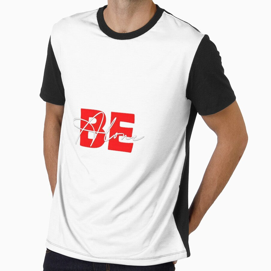 Minimalist BE Alone Streetwear Typography Design by GOUR FASHION