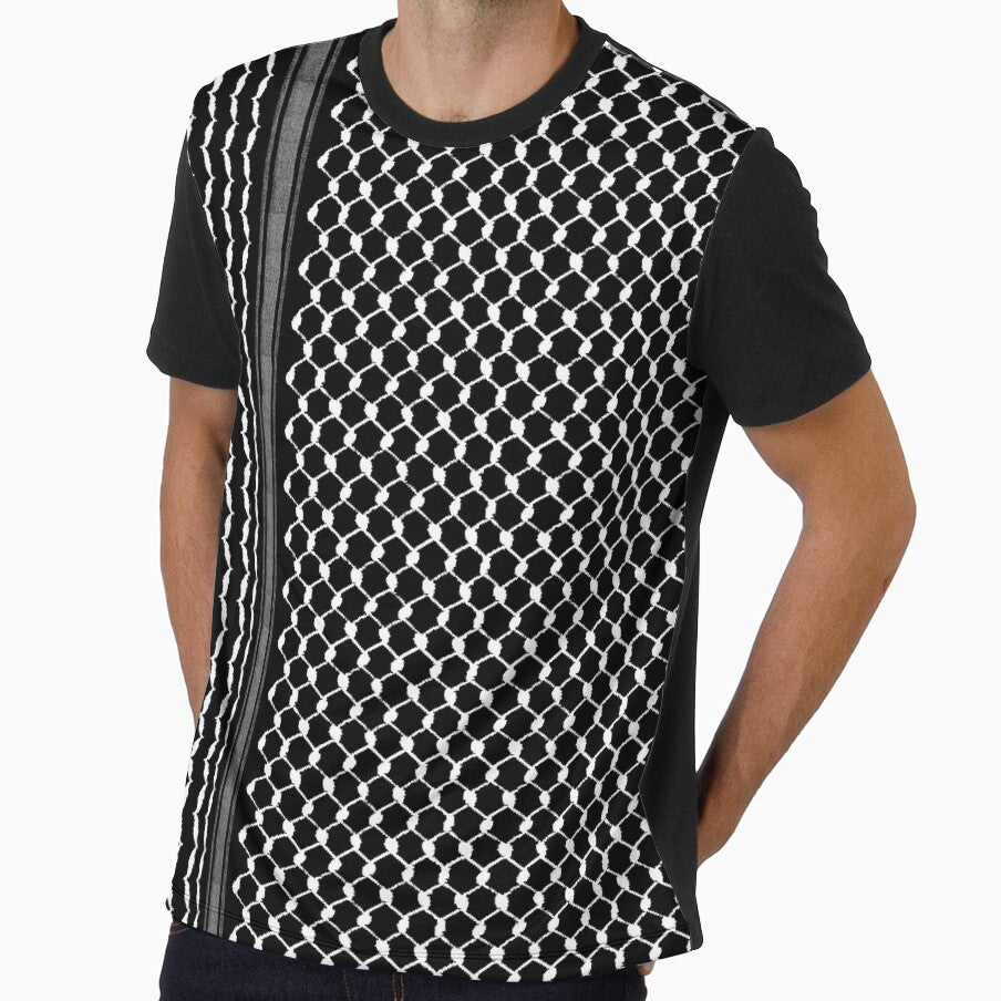 Palestinian Traditional Hatta Kufiya Pattern Design - wht by Hurriyyatee