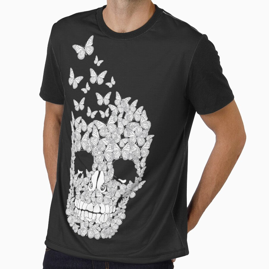 Black and White Butterfly Skull by Flower Magic