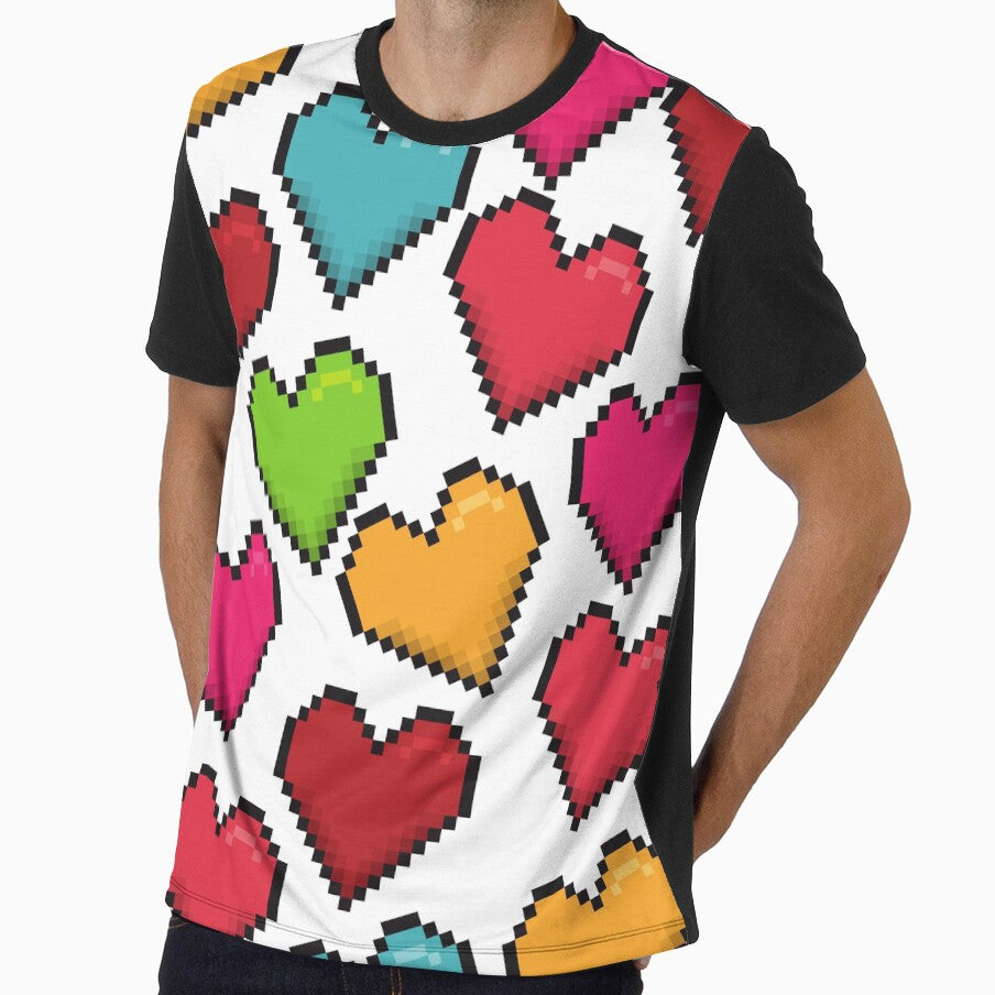 PIXEL HEART PATTERN by CDsTees