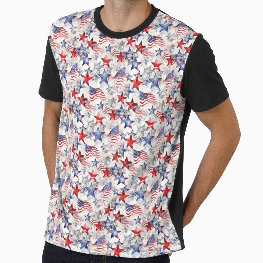 Patriotic Print on shower curtain, leggings, dress, phone cases, note books and more, by K.M. Creations