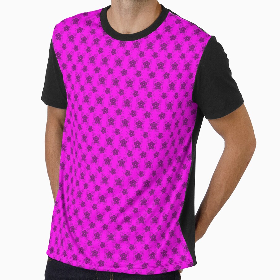 Hand digital drawn pink  flower pattern by Hnd-Design