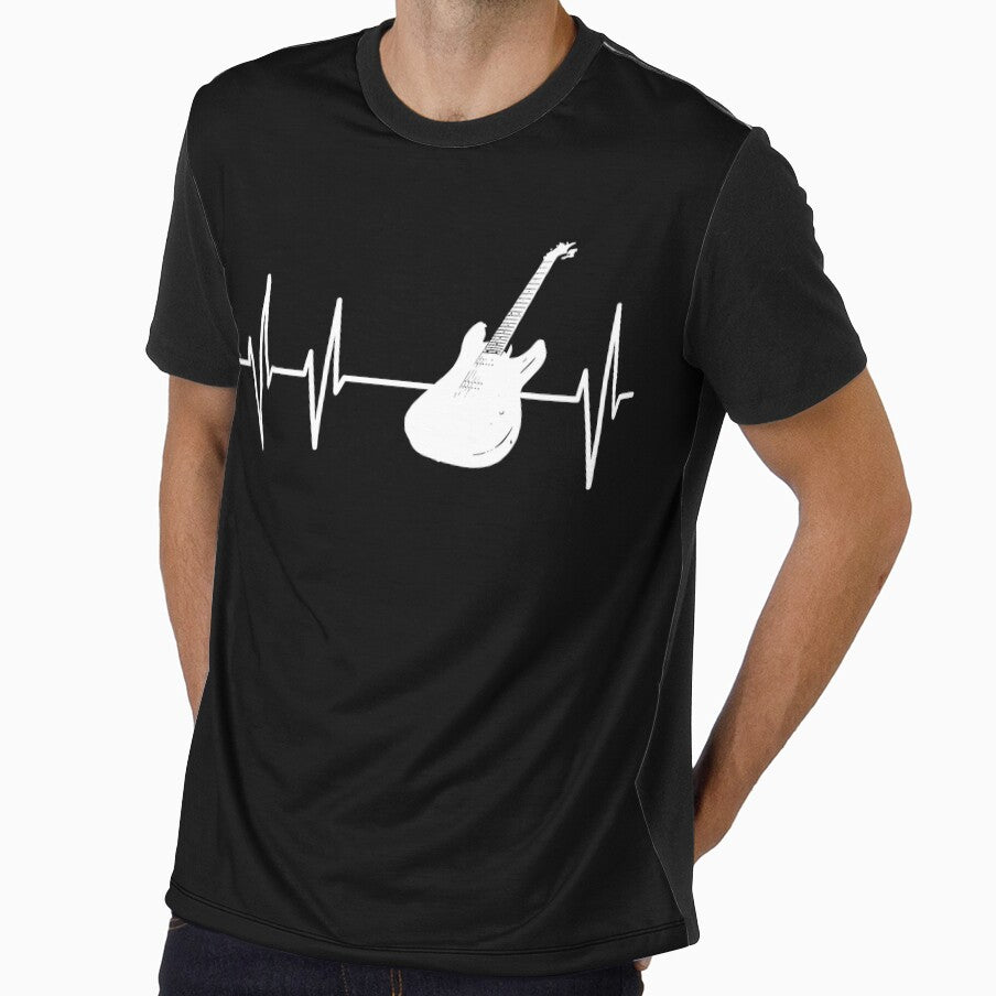 Heartbeat Guitar Electric Solo white print by MrSimpler
