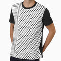 Palestinian Hatta Kufiya Folk Pattern #2-Black, Palestine Arabic Traditional Keffiyeh Design by Hurriyyatee