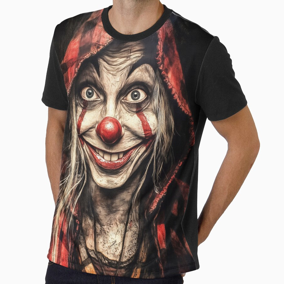 Crimson Hood Clown Portrait by Verademacedoart