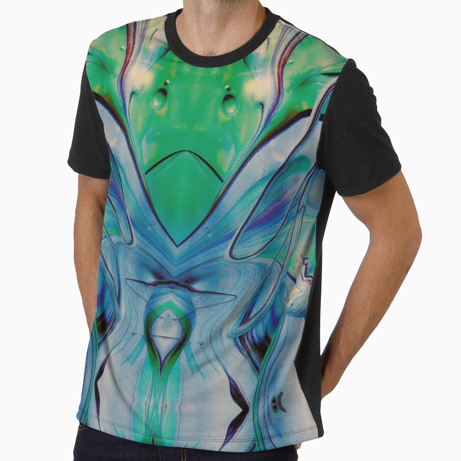 Sad Aliens - Symmetry in Green Blue by Psilographics