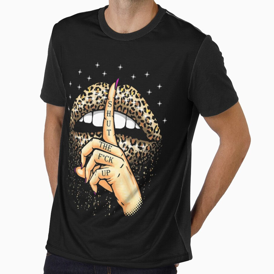 Cool Leopard Lips For Women Funny Shut The F Uck Up Gag by vergielx