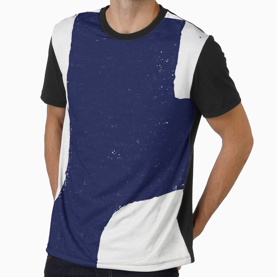 Minimal Abstract Modern Art Series 3 Navy Blue by Teeter-Totter