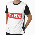 STAY REAL Box Logo Streetwear Design – Minimal Hypebeast Typography by Happyfreedom
