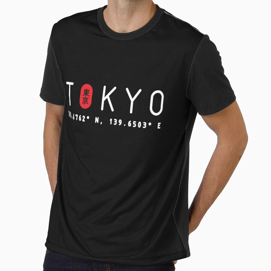 Tokyo Japan Coordinates Urban Streetwear White Text by justkidding-co