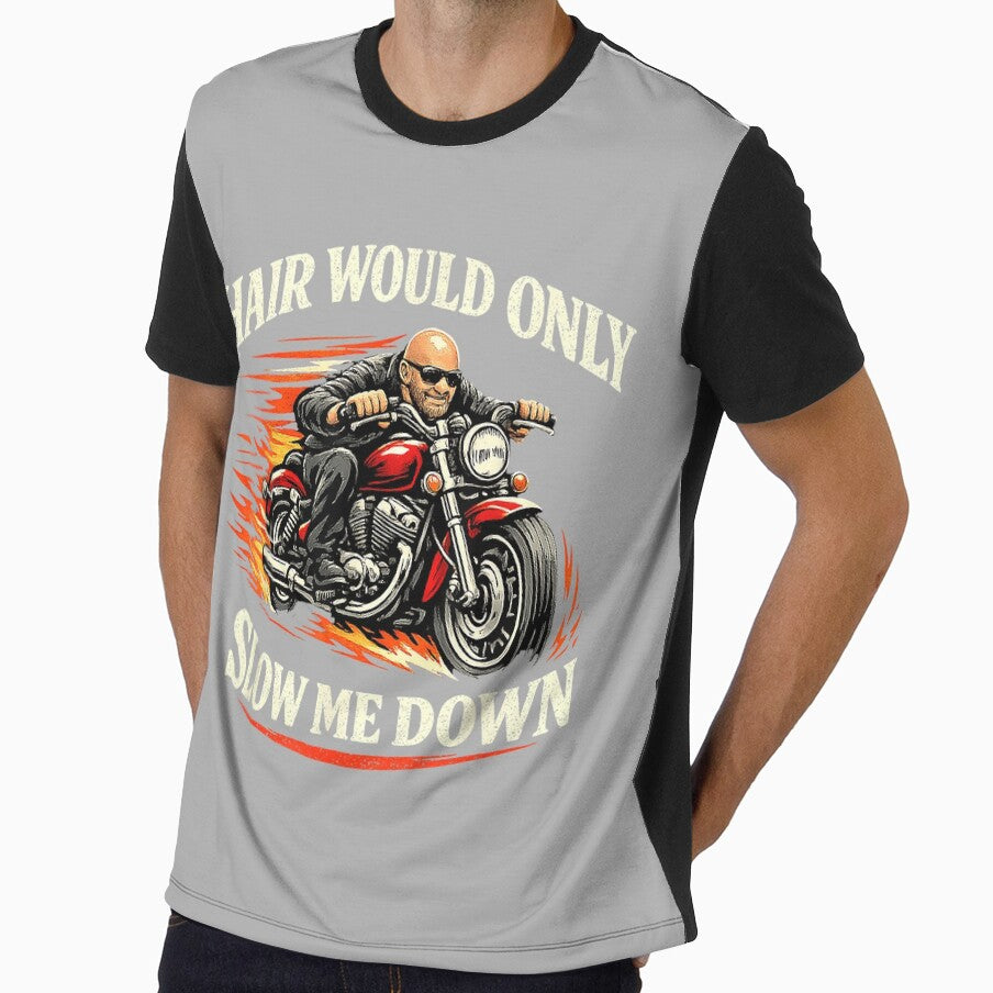 Hair Would Only Slow Me Down Funny Bald Head Humor for Men by GreggRoss