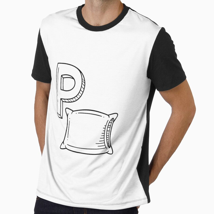 An illustration of letter P stand for pillow by rasagamastore