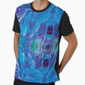 Symmetrical design in blue, green, purple by Psilographics
