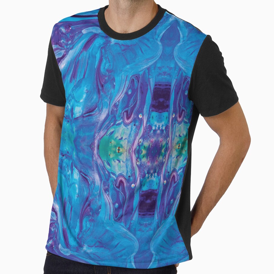 Symmetrical design in blue, green, purple by Psilographics