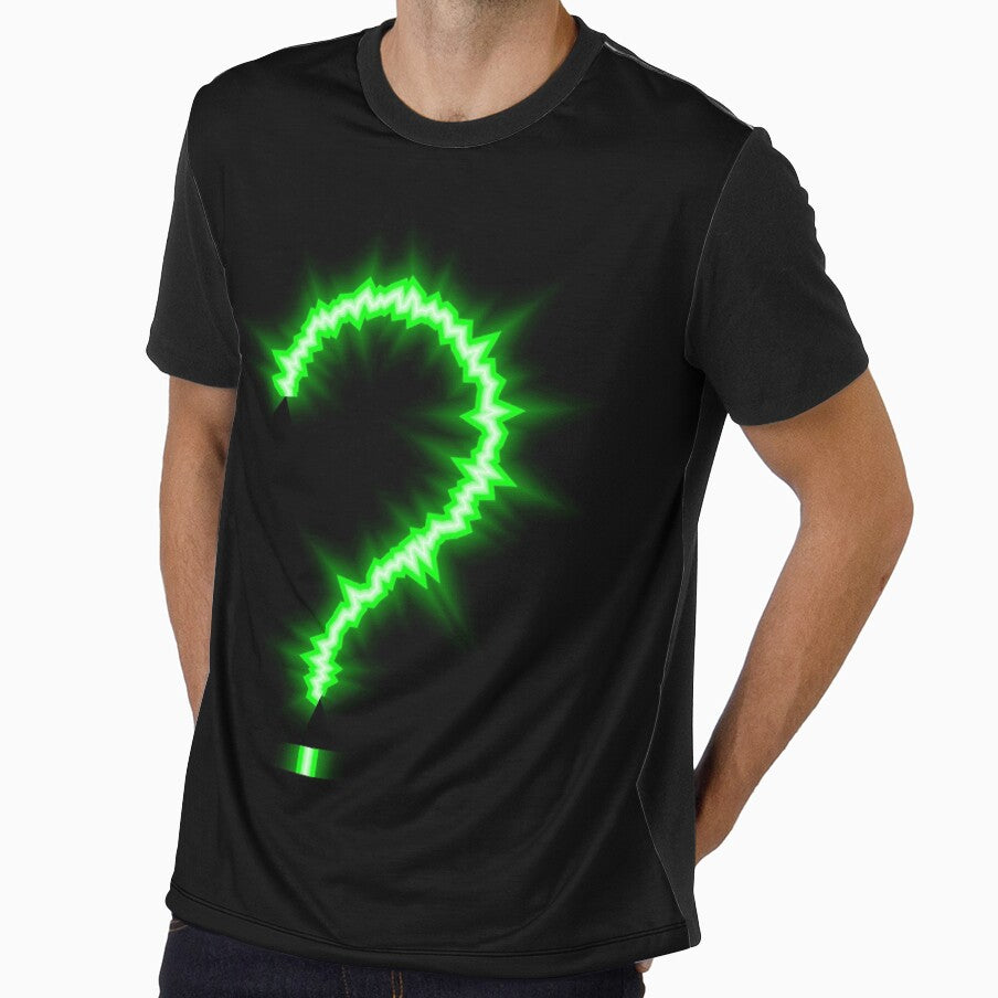 Neon question mark. Great emblem for t-shirts for men and women. by Galina Kostyaeva