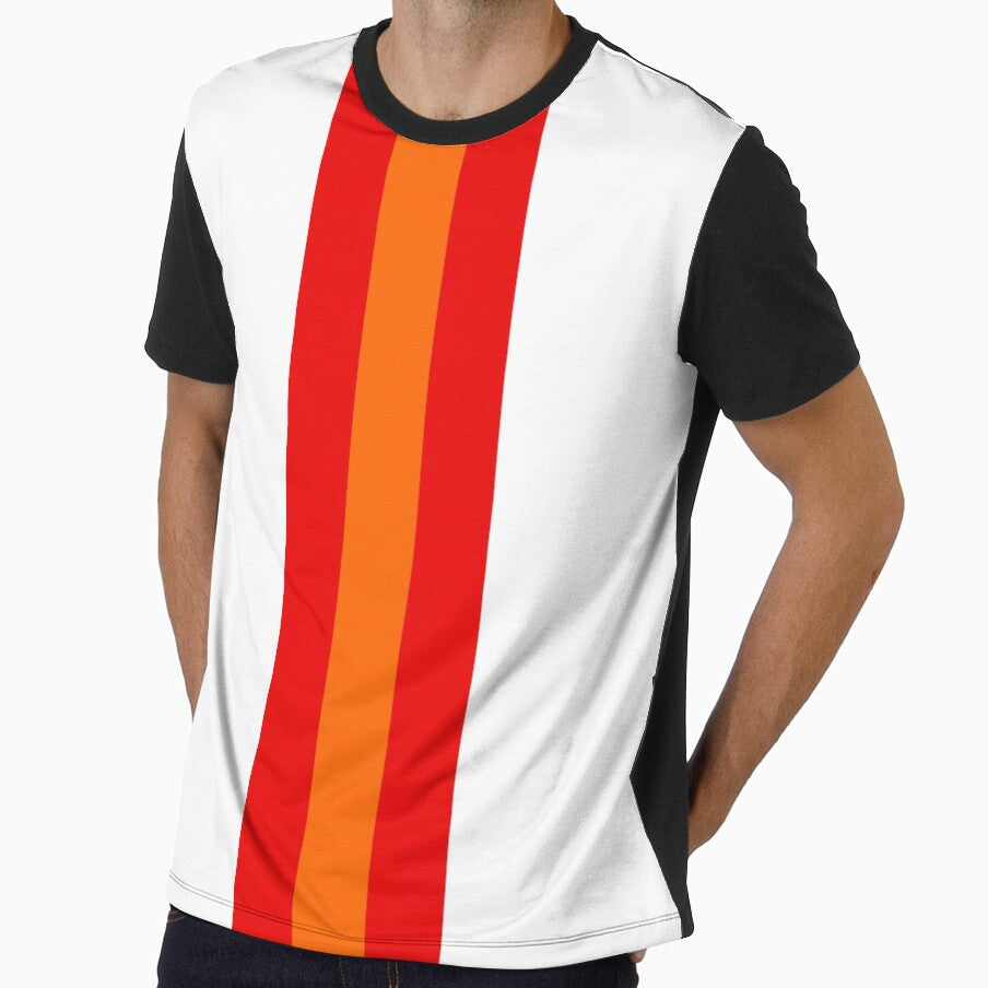 Retro American Football Stripes Tampa Bay White, Red, Orange by Sporting Colour