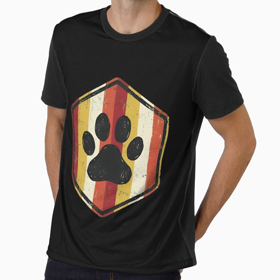 Retro Dog Paw Print by OlyvieArt