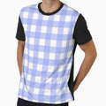 blue plaid pattern design classic sticker by anandsiva2703