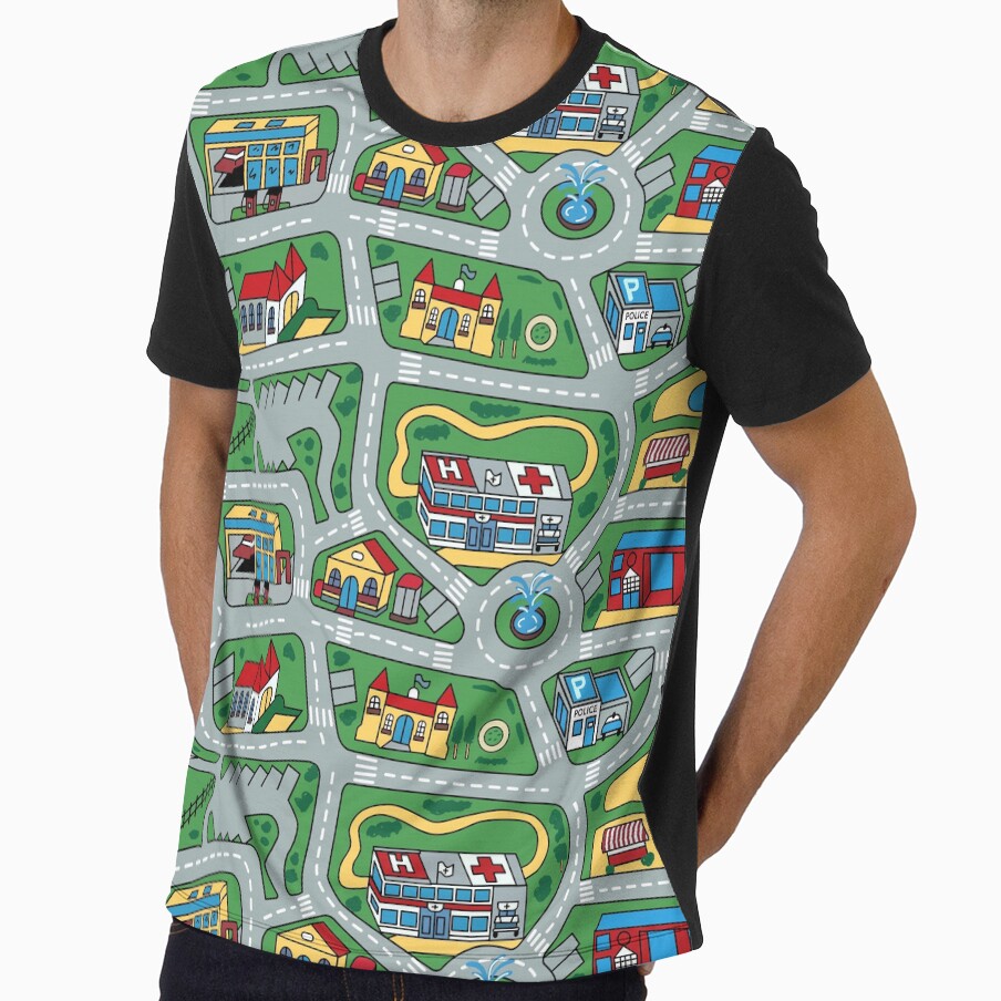 Car City Carpet Road Rug 90s Nostalgic Toy by pixlpizza