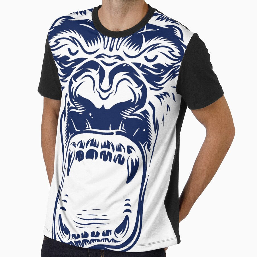 Face of gorilla on blue by PherppaXz