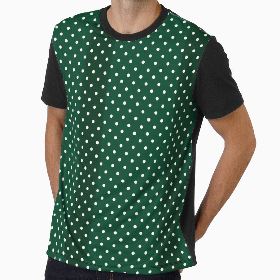 Forest Green Polka Dot Phone Case Gift for Her | Minimalist Dark Green Dotted Tote Bag Gift for Mom | Elegant Emerald Polka Dot Journal Gift for Student | Green and White Dot Blanket Gift by VivaFy